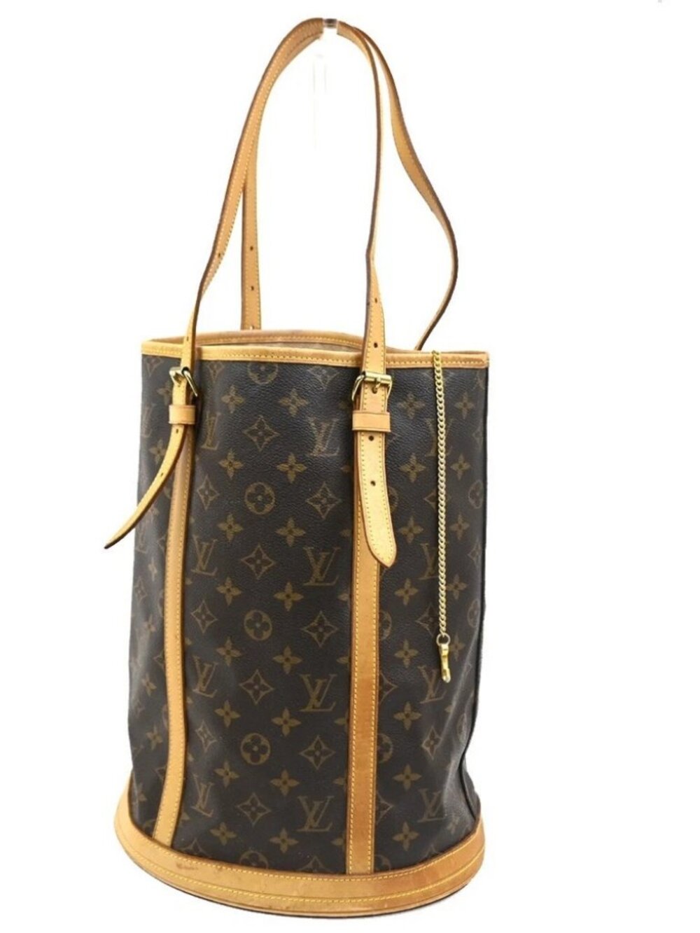 LOUIS VUITTON BUCKET GM Shoulder Tote Bag Monogram Leather Brown M42236 33TA609